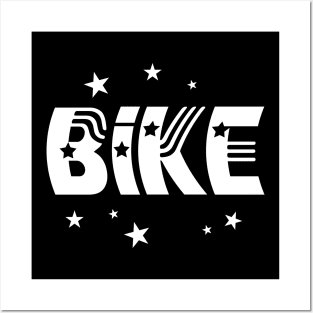 Bike Stars White Posters and Art